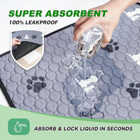 Washable Pee Pads for Dogs Mat, 2 Pack Absorbent Reusable Training Dog Pads Pet Puppy Pads, Non-Slip Potty Pads for Whelping, Playpen, Crate, Bed, Grey 34"x52"