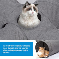 Ownpets Cactus Cat Tunnel 12" with Peek Holes for Indoor Large Cat - S-Shape / 10 Inches in Diameter - image 3