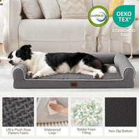Orthopedic Large Dog Bed，Washable Dog Couch for XL Senior Dogs – Essentials for Dogs - Dark Grey / 36"L x 27"W x 6.5"Th - image 3