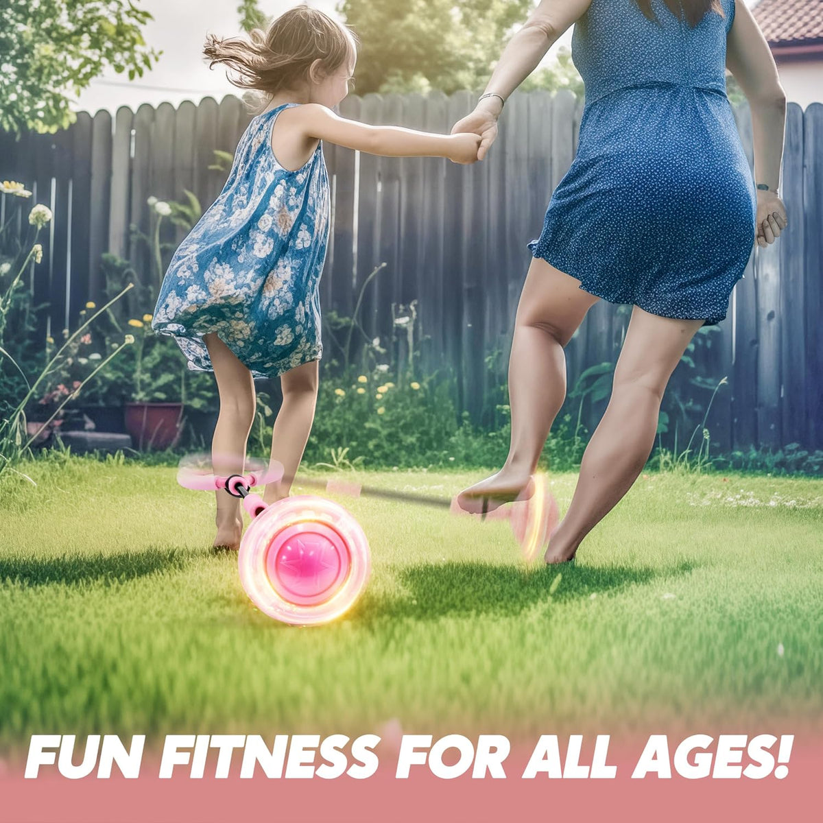 JOYIN Green Ankle Skip Ball with Flashing Lights - Pink - image 2