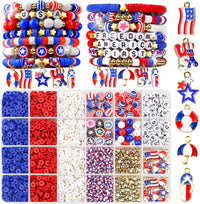 Gionlion Christmas clay bead bracelet kit with red, green, white and gold beads