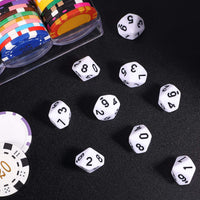 TecUnite 25 Pcs Polyhedral Dice Set, Transparent Mixed Color - White&black / 10 Sides - image 3