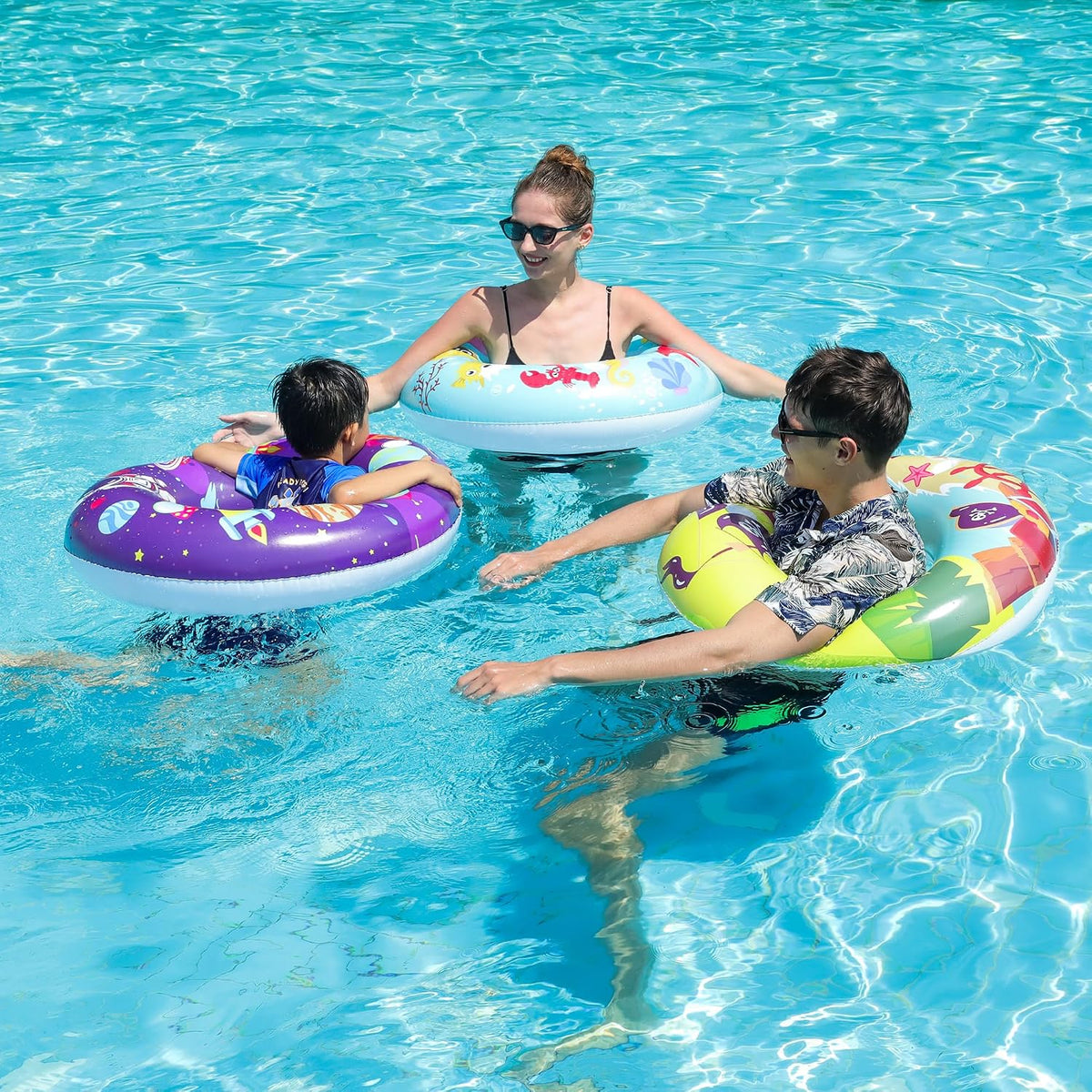 FindUWill Pool Floats Kids, Pool Swim Tubes Rings - 03- Fruit,Yellow,Blue,Purple - image 2