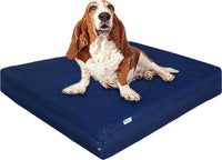 Extra Large Orthopedic Memory Foam Dog Bed for Large Dogs - 41.0"L x 27.0"W x 4.0"Th / Navy Blue