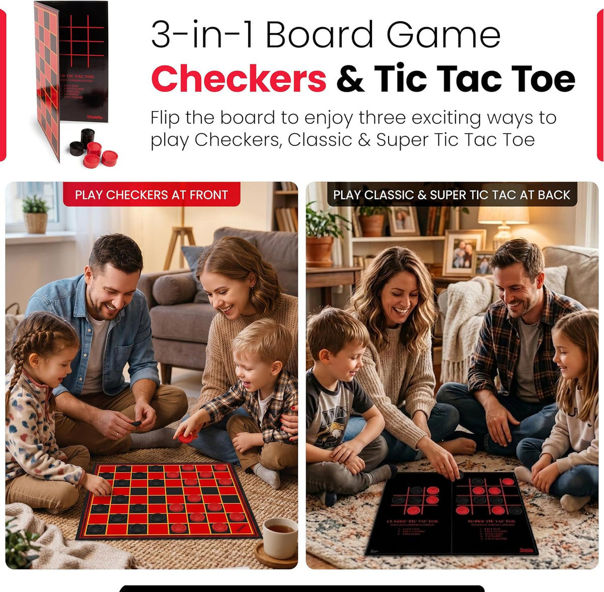 Kangaroo - Multiplayers Strategy Checker Board Game for Kids & Adults - Portable Educational Travel - image 3