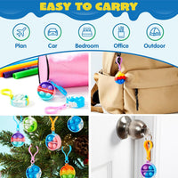 JOYIN Round Pop Fidget Keychain 30 Pack Pop Fidget Toys Bulk Party - image 4