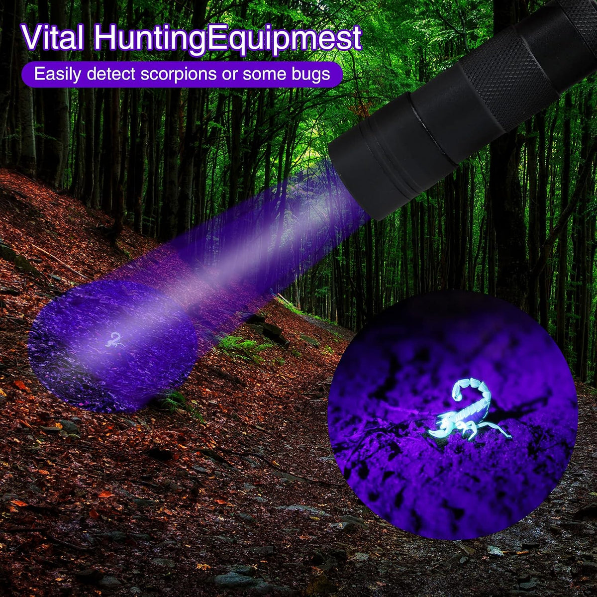 COSOOS 2 Pack UV Flashlight - Black / 1 Pack - image 4