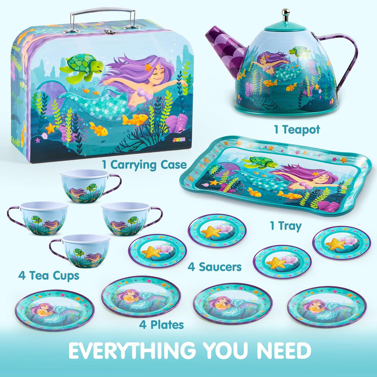 JOYIN Fairy Blossom Tea Party Set for Little Girls - Mermaid - image 2