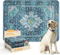 Lahome Botanical Washable Reusable Pee Pads for Dogs, 36x48 - Blue / 3FT x 4FT (Pack of 2)