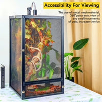 RunDuck Foldable Reptile Terrarium Kit 33 Gallon 26"x17"x17" – Essentials for Reptiles And Amphibians - Black / 32"x18"x18" - image 2