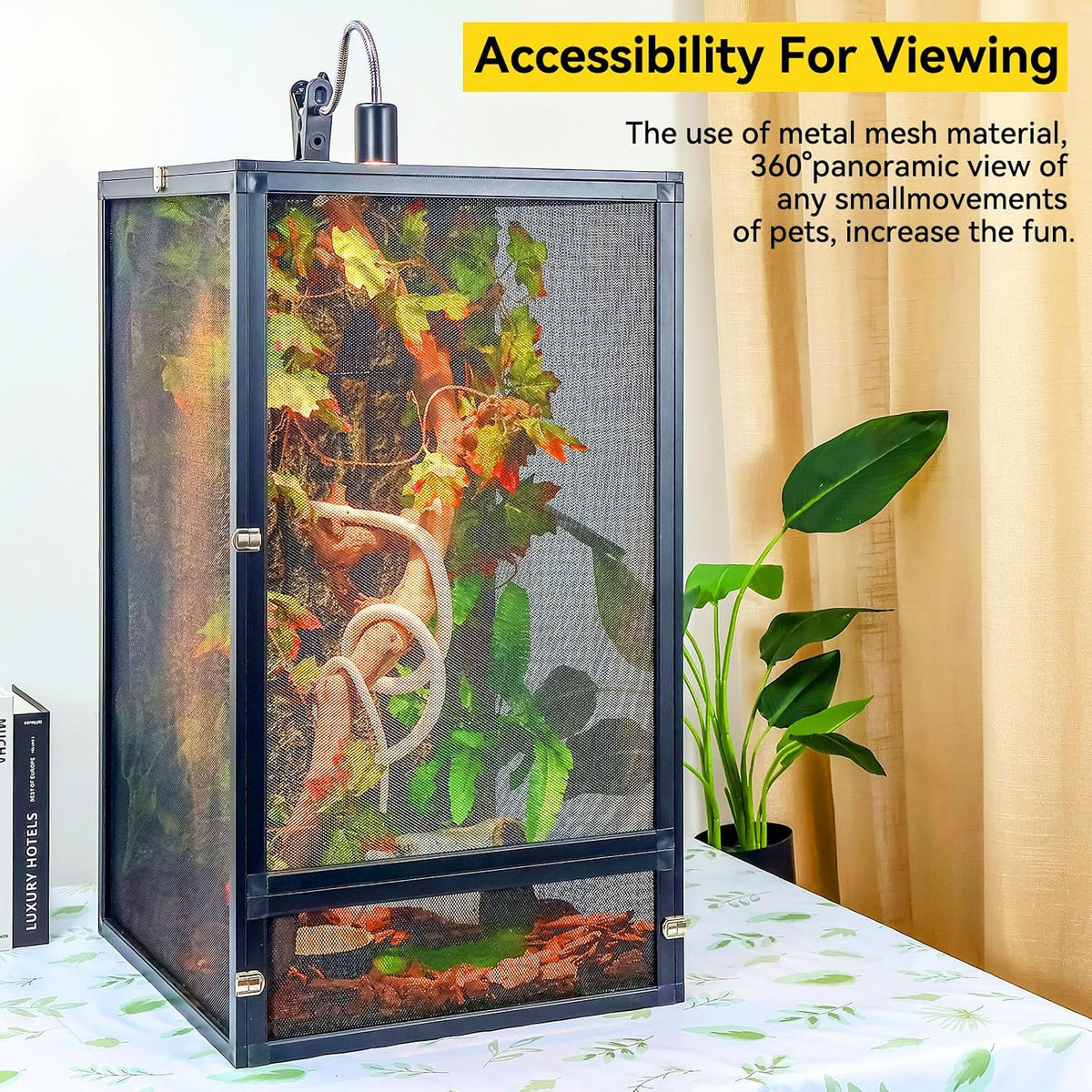 RunDuck Foldable Reptile Terrarium Kit 33 Gallon 26"x17"x17" – Essentials for Reptiles And Amphibians - Black / 32"x18"x18" - image 2