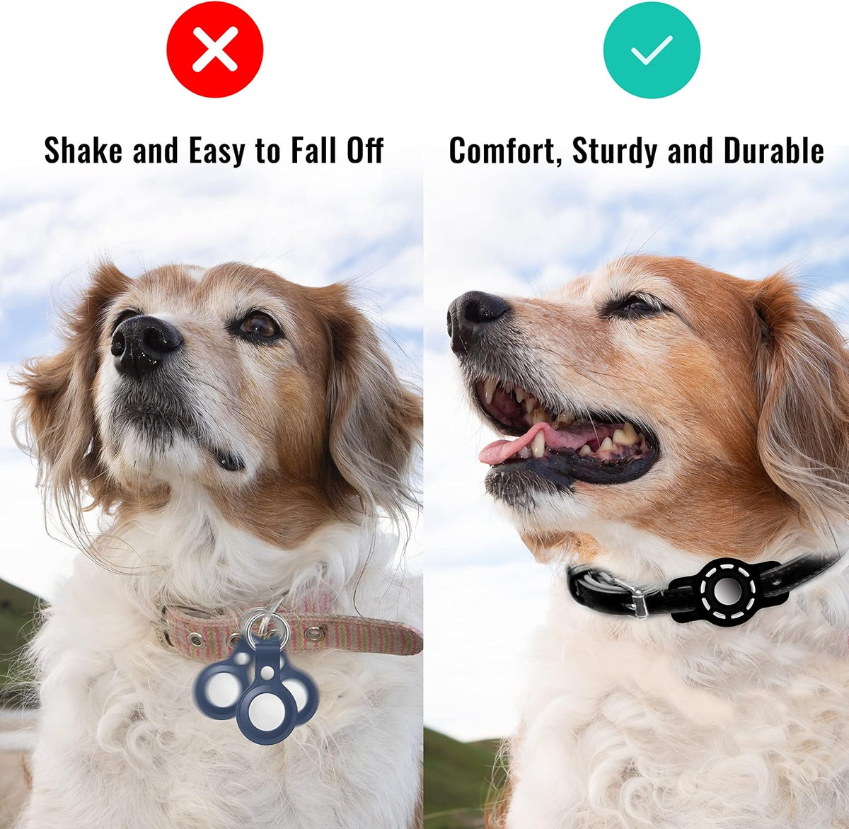 for Air tag Cat Collar Holder for Apple Air Tag - Ci-Black+White - image 3