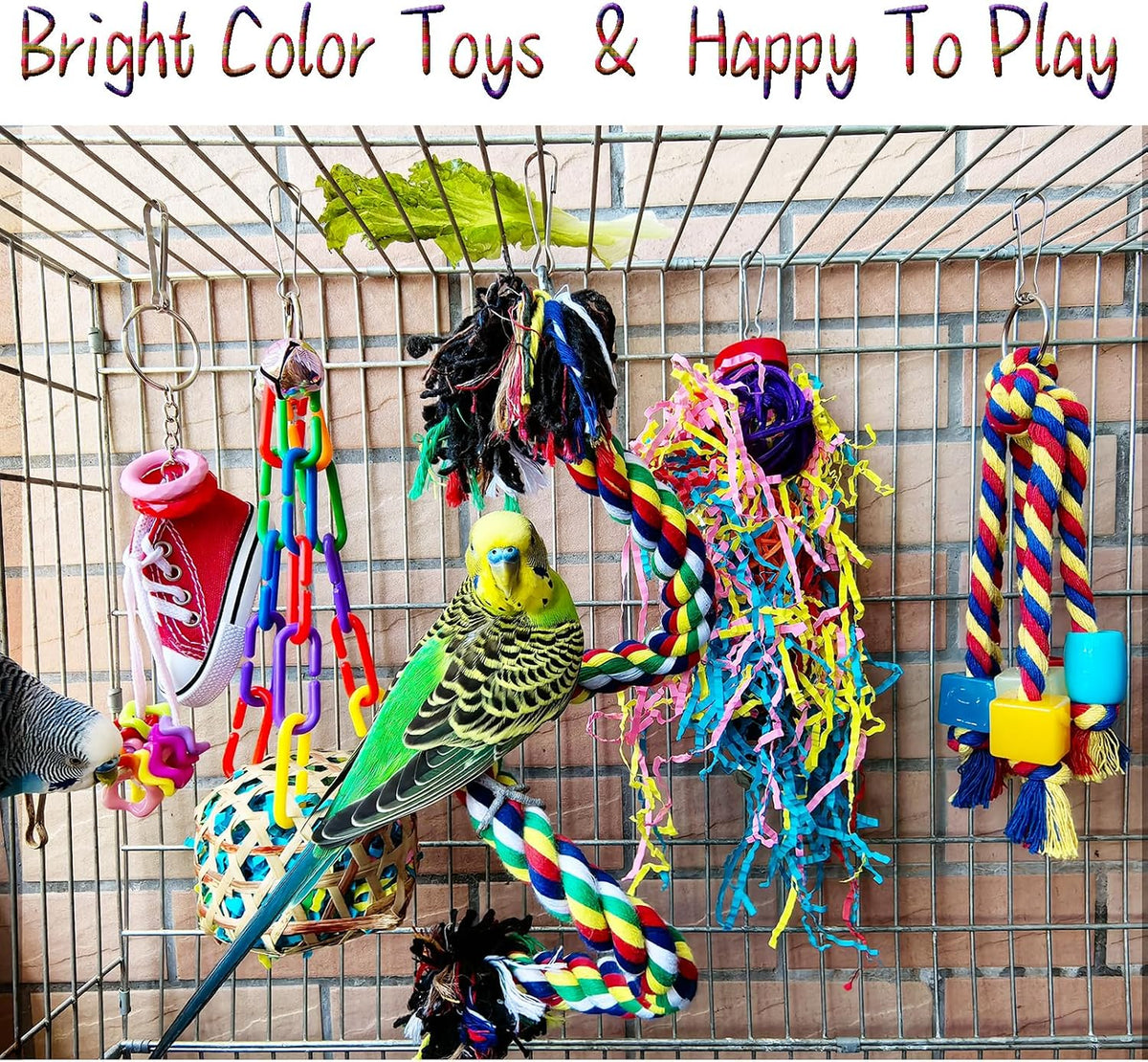 Parrot Parakeet Bird Toys, Cockatiel Budgies Cage Toys – Essentials for Birds - image 3