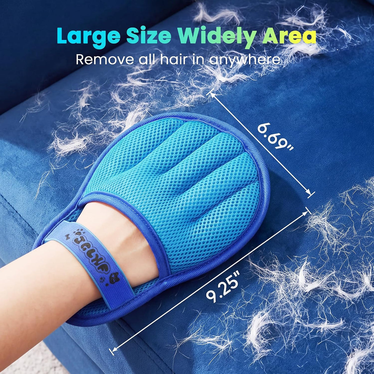 Pet Hair Removal Glove for Cat & Dog - Blue-1Pack - image 2