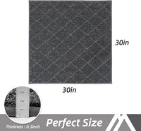 COSY HOMEER Edging Stair Treads Non-Slip Corner Indoor Stair Runners for Wooden Steps,Landing Slip Resistant Stair Rugs Mat for Kids and Dogs,100% Polyester TPE Backing,Black,30x30 inch
