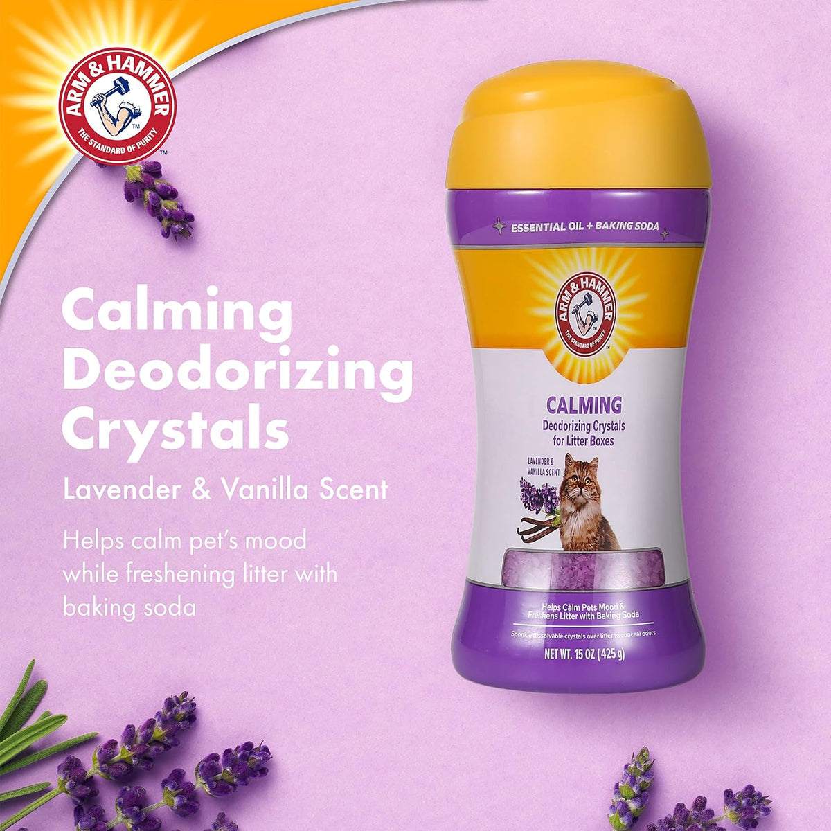 Arm & Hammer Cat Litter Deodorizing Crystals - Lavender & Vanilla / 15 Ounce (Pack of 1) - image 2