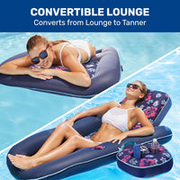Aqua Campania Ultimate 2-in-1 Pool Float Lounge - One Size / Campania Navy Hibiscus - XLarge - image 4
