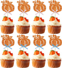 Gyufise 24Pcs Pumpkin Oh Baby Cupcake Toppers Pink Fall Pumpkin - Orange 5