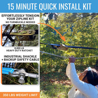 Hyponix Zip Line Kit for Backyard Kids and Adults 100 ft - 200' Zipline Kit - image 2