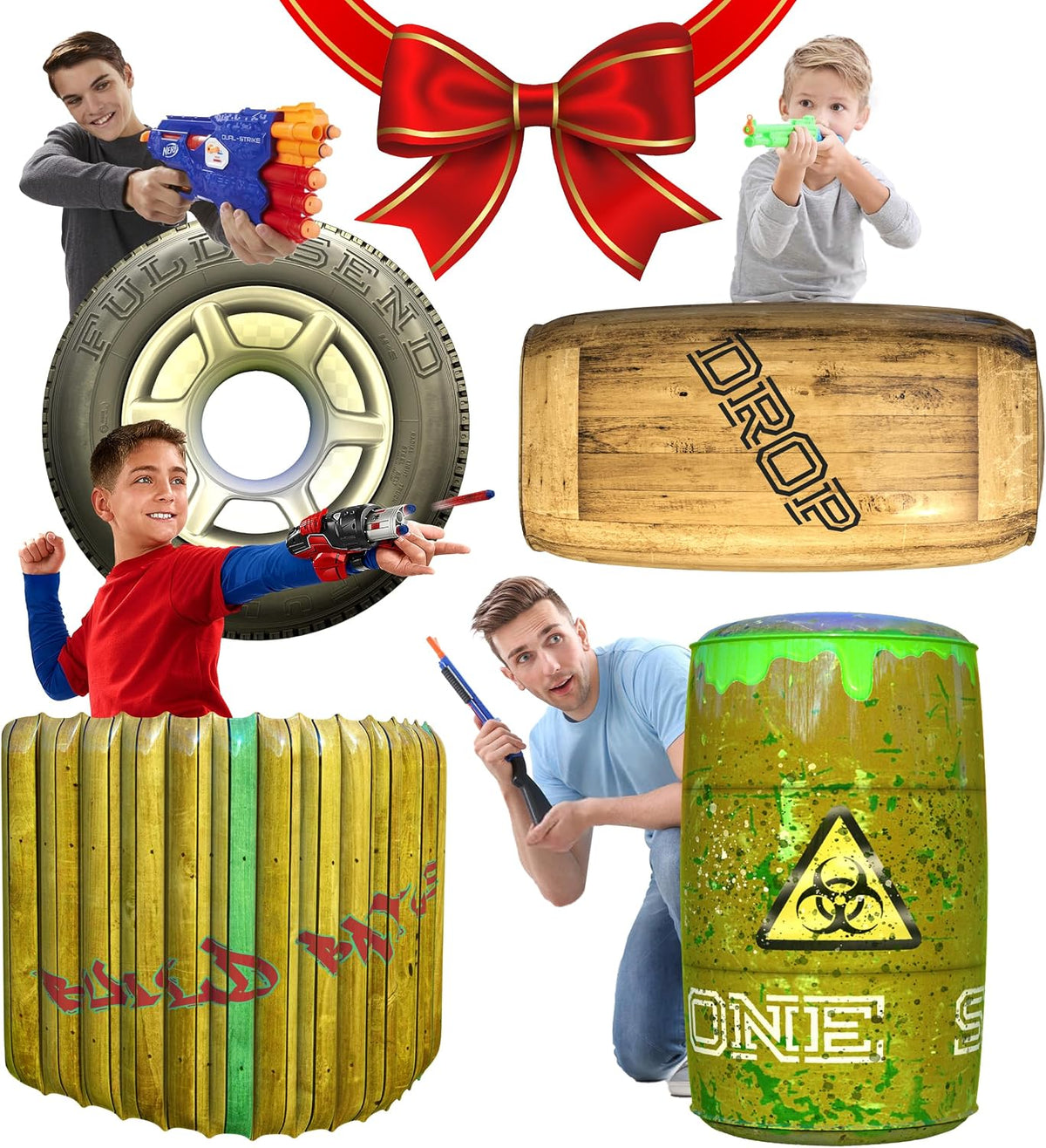 Skywin Inflatable Obstacles, Inflatable Battle Bunkers - 1 Pack / Green