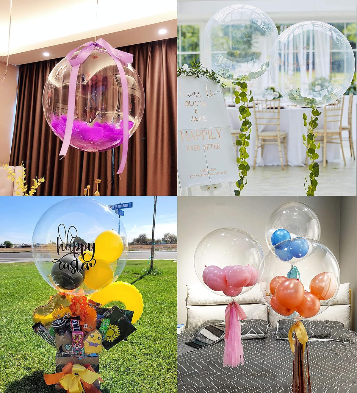 20 Inch Bobo Balloons, Large Bubble Balloons - 36 Inches/12 Pack / Transparent - image 4