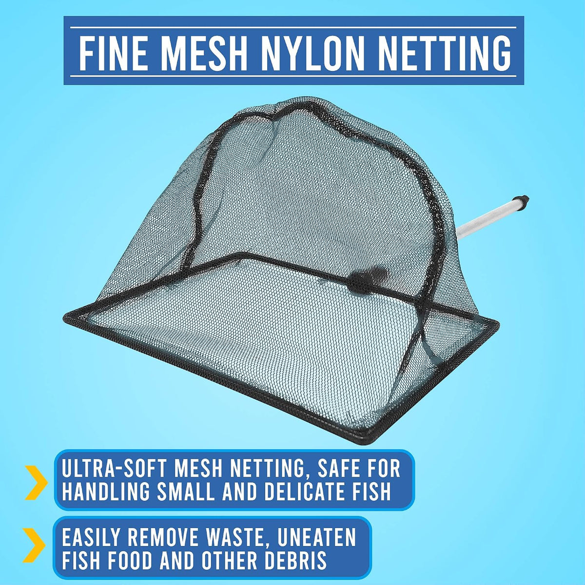 Long Handle Fine Net Fish Tank Net, Retractable 24 inches - 4 Inch - image 4