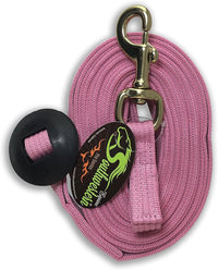 Southwestern Equine Lunge Line for Horses Cotton Horse Lunge Line with Bolt Snap & Rubber Stop (Pink, 24')