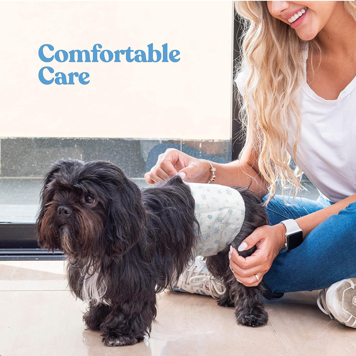 Comfortable Male Dog Diapers, FlashDry Gel Technology - 12 Pack / Medium - image 3