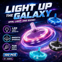 LED Flashing Spinning Tops for Kids - Galaxy - 100 Piece - image 3