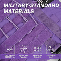 No Pull Tactical Dog Harness Medium Sized Dog, Service Dog Vest - Large(Chest:27.5-44.9",Neck:18.9-26.8") / Purple - image 2