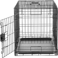 Amazon Basics Durable, Foldable Metal Wire Dog Crate with Tray, Single Door, 30 x 19 x 21 in, Black