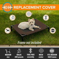 K&H Outdoor Elevated Dog Bed Pet Cot Replacement Cover - Chocolate/Black Mesh / Medium 32 X 25 Inches - image 3