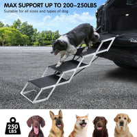 Folding Dog Stairs for Car, 16.9" Wide 4-Step Non-Slip Pet Steps – Essentials for Dogs - Black / 16.9In-4 Steps - image 3