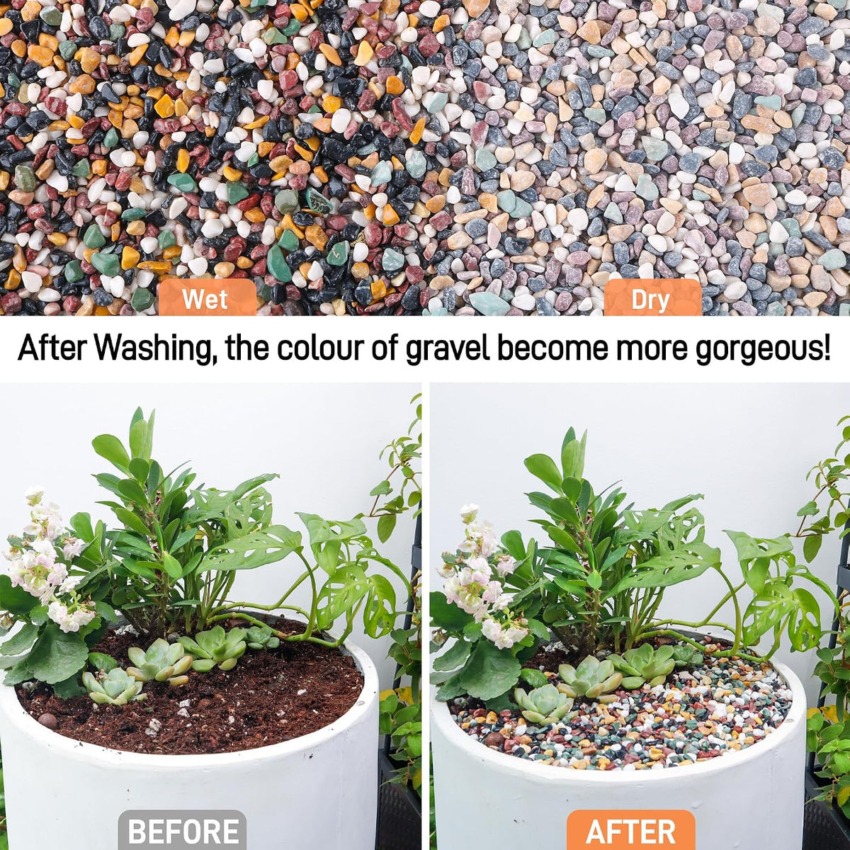 CJGQ 2.4lb Aquarium Gravel for Plants - Mixed Pebble / 7 lb (1/4 in) - image 4