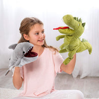 Hopearl white plush unicorn hand puppet with open movable mouth, 12 inches - view 19