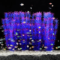 Aquarium Decor Plastic Plants Extra Large 21 Inches Artificial Plants – Essentials for Fish - Purple 4pcs