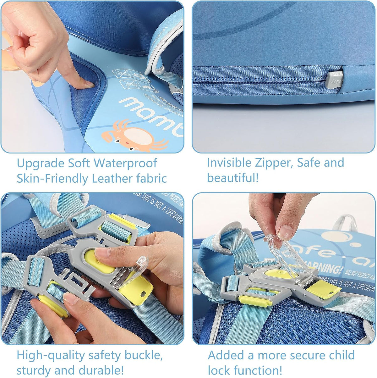Mambobaby Float with Canopy & Tail - Blue (Crab) - image 3