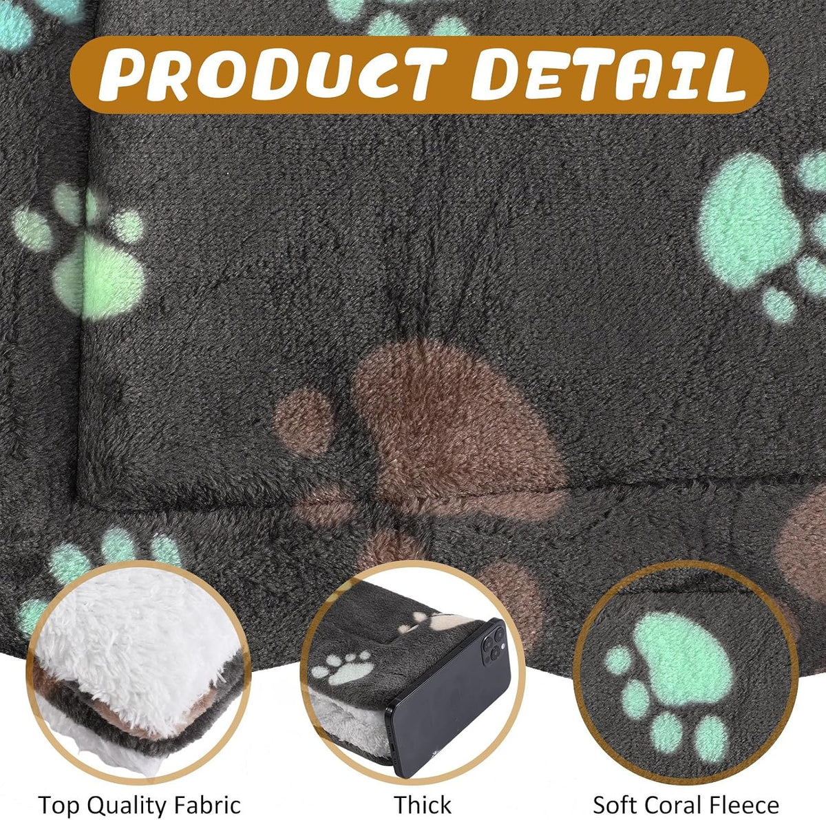 4 Pack Soft Pet Bed Mat Small Dog Crate Fleece – Essentials for Dogs - 21 x 14 Inches / Black - image 3