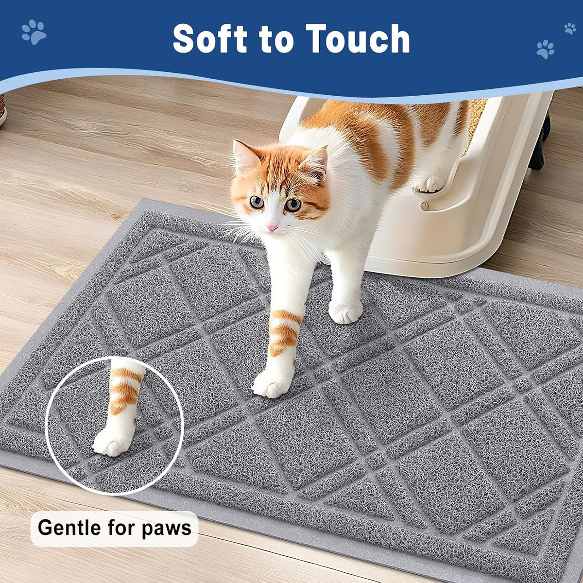 Smiry Cat Litter Box Mat 30x17 - 30x20 / Grey - image 4
