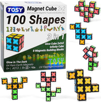 TOSY Magnet Cube 2x2, 8 Blocks, Glowing, UV Flashlight - Cube 2x2 (Single)