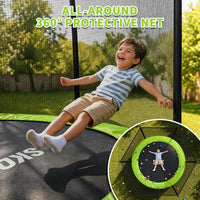SKOK Trampoline for Kids,400LBS Outdoor Trampoline with Net-ASTM Approved Trampoline for Children - Bright Apple Green / 8FT - image 4