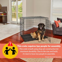 Solutions by Midwest 54-Inch Double Door Crate, Giant Breed Dogs - Black - Double Door / XXL (54"L) - image 2