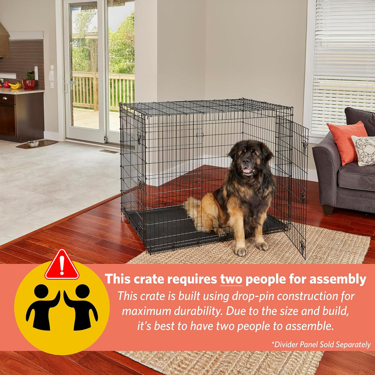 Solutions by Midwest 54-Inch Double Door Crate, Giant Breed Dogs - Black - Double Door / XXL (54"L) - image 2