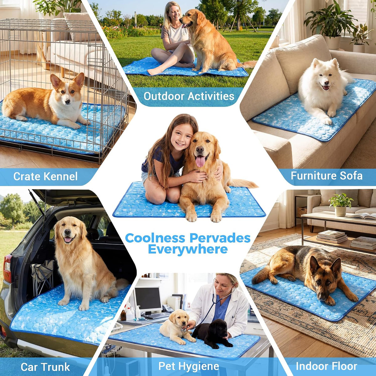 Dog Cooling Mat, Large Cooling Pad for Dogs Cats - Large - image 4