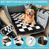 Dog Car Bed Mat Non-Slip Backseat Extender Dog Bed 50" x24.6" – Essentials for Dogs - Black White / For Cars/ SUV/ Small Truck (50"×24.6") - image 4