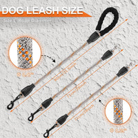 Double Dog Leash, No Tangle, Detachable360° Swivel - Grey / L (40-150 lbs) - image 3