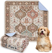Washable Pee Pads for Dogs 72"x72" Reusable Dog Pads Extra Large - Brown / 36x34 Inch (Pack of 2)