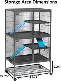 Critter Nation by MidWest Double Unit Small Animal Cage – Essentials for Small Pets - Black: 1 Inch Wire Spacing: Ferret Nation / Double Story - image 3