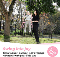 Take Me Away 18'' Trapeze Swing Bar Rings 48'' Heavy Duty Plastic - Pink - image 4