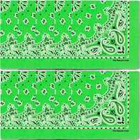 Premium Soft Cotton Bandanas Pack for Men and Women Paisley 22 x 22 - Pack of 10 Golf Green